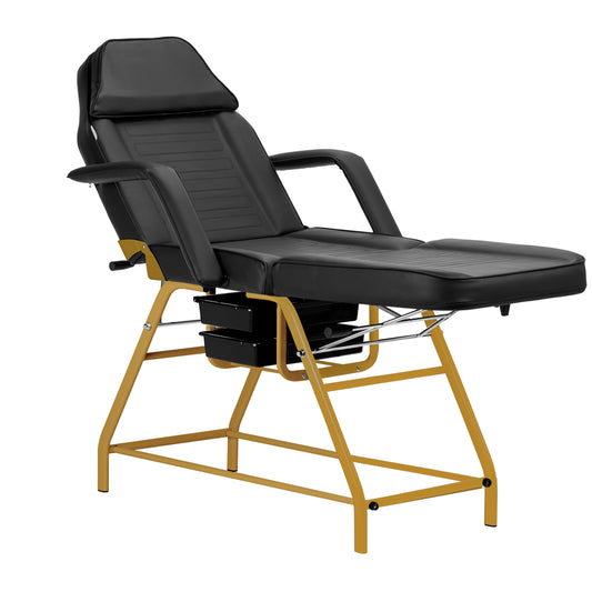 ActiveShop Kosmetikstuhl 557G mit Schalen gold schwarz