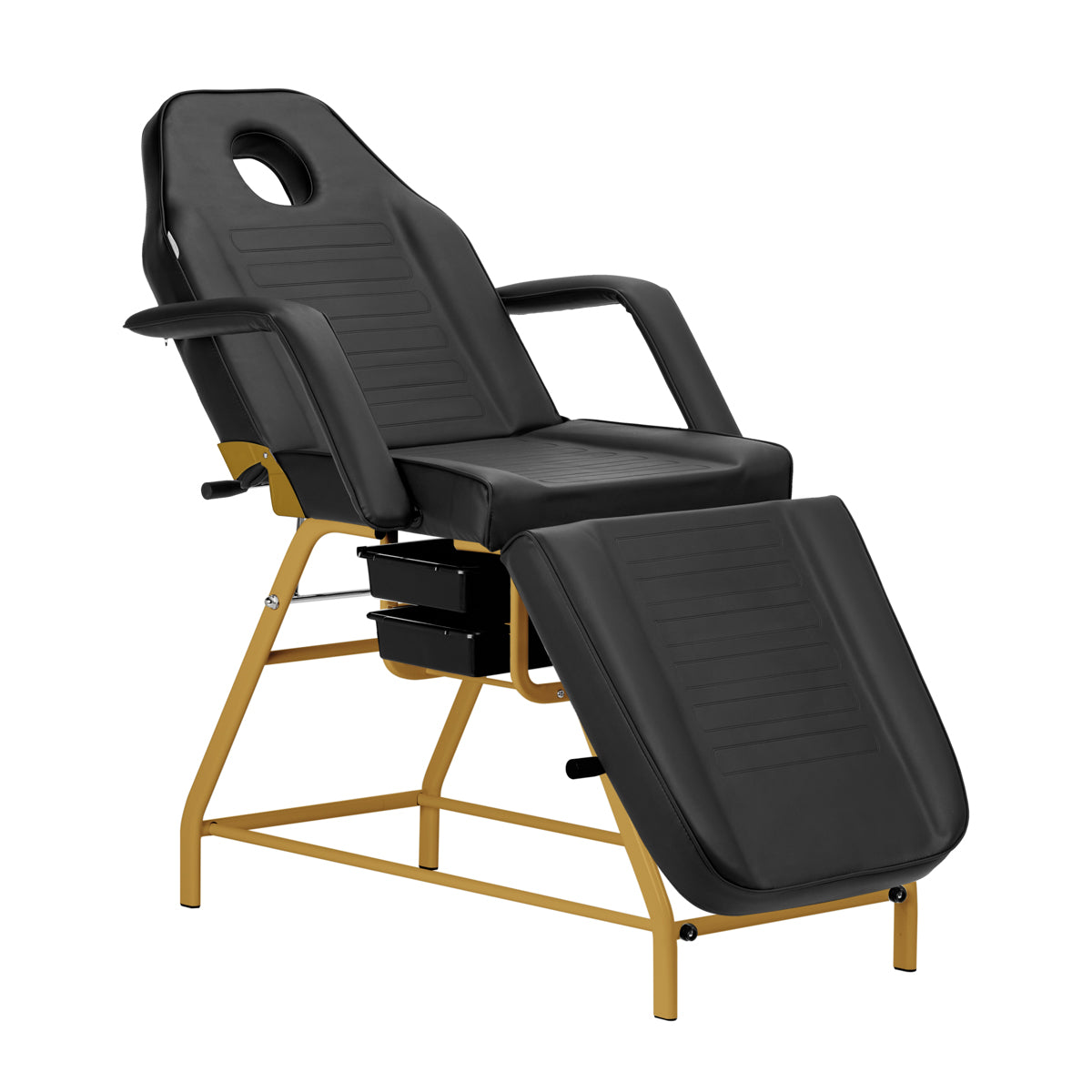 ActiveShop Kosmetikstuhl 557G mit Schalen gold schwarz