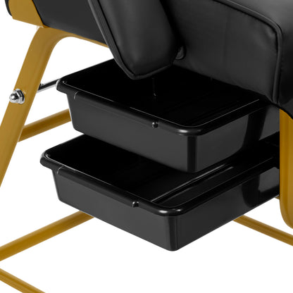 ActiveShop Kosmetikstuhl 557G mit Schalen gold schwarz