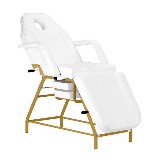 ActiveShop Kosmetikstuhl 557G mit Auffangschalen goldweiß