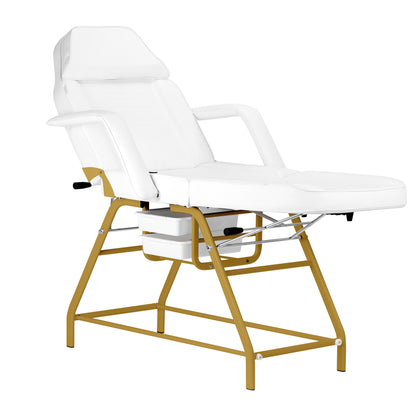 ActiveShop Kosmetikstuhl 557G mit Auffangschalen goldweiß
