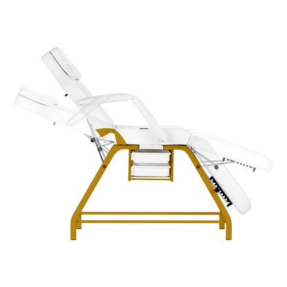 ActiveShop Kosmetikstuhl 557G mit Auffangschalen goldweiß