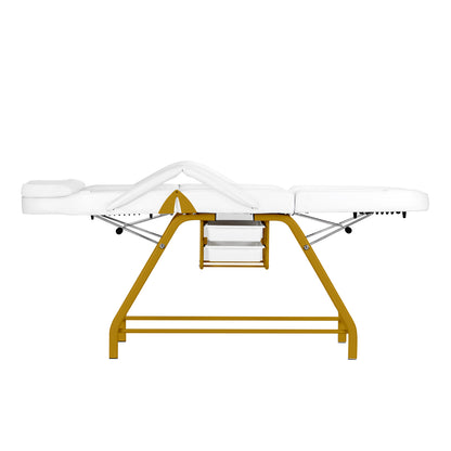 ActiveShop Kosmetikstuhl 557G mit Auffangschalen goldweiß