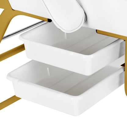 ActiveShop Kosmetikstuhl 557G mit Auffangschalen goldweiß