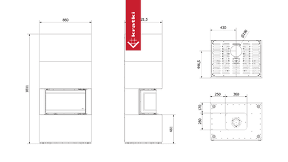 Kratki Kamineinsatz KRATKI NBC 7kW Modular Zimbabwe Nero