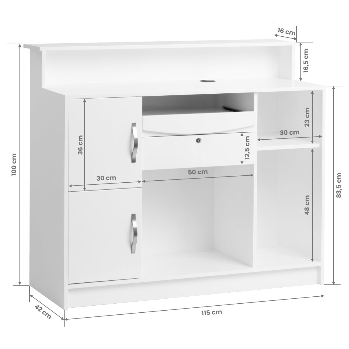 ActiveShop Gabbiano Rezeption G26B Weiß