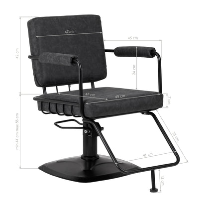 ActiveShop Gabbiano Friseurstuhl Katania Loft Old Leather schwarz