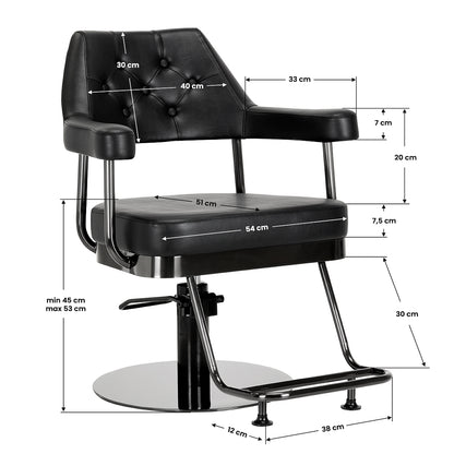 ActiveShop Gabbiano Friseurstuhl Granada schwarz