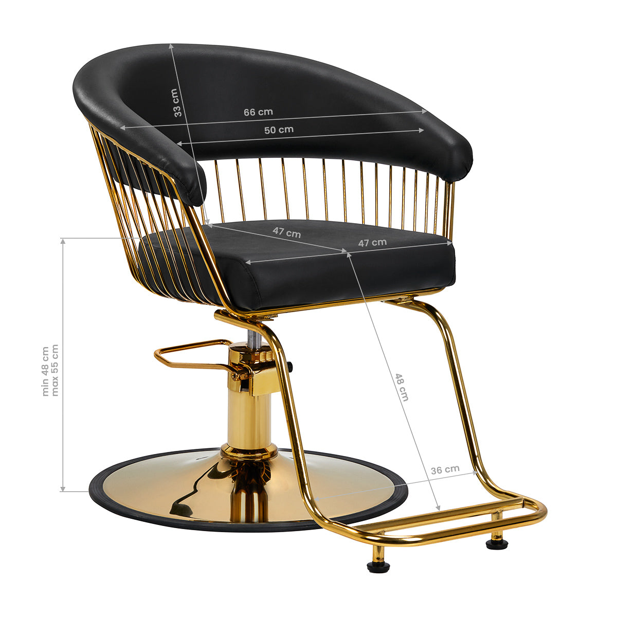 ActiveShop Haarsystem Friseurstuhl Lille gold schwarz