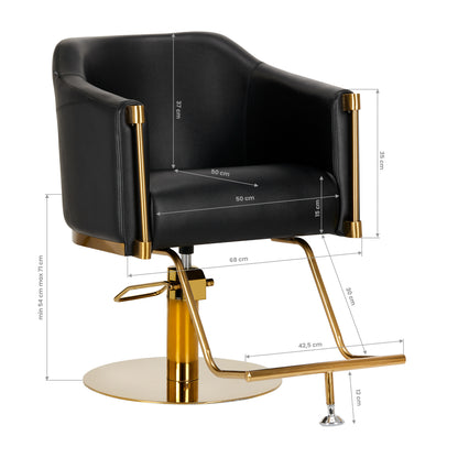 ActiveShop Gabbiano Friseurstuhl Burgos gold schwarz