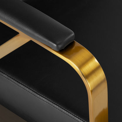 ActiveShop Gabbiano Friseurstuhl Genua gold schwarz