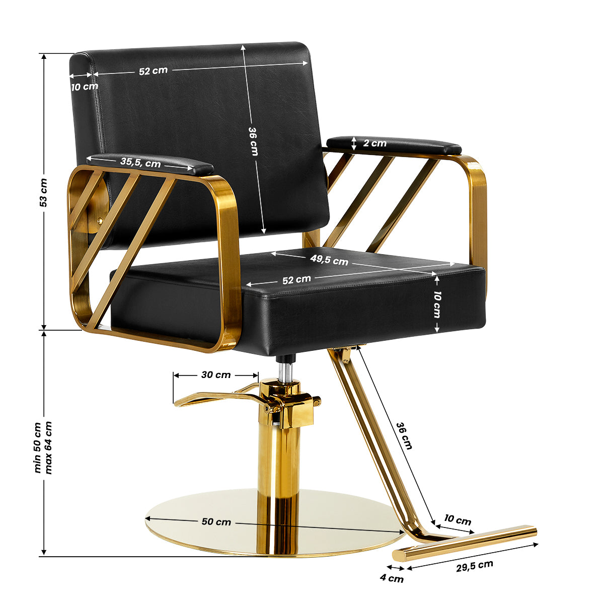 ActiveShop Gabbiano Friseurstuhl Genua gold schwarz