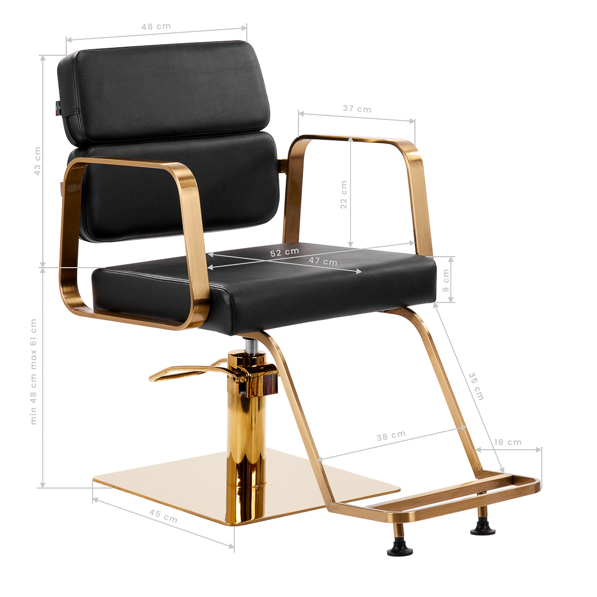ActiveShop Gabbiano Friseurstuhl Porto Gold Schwarz