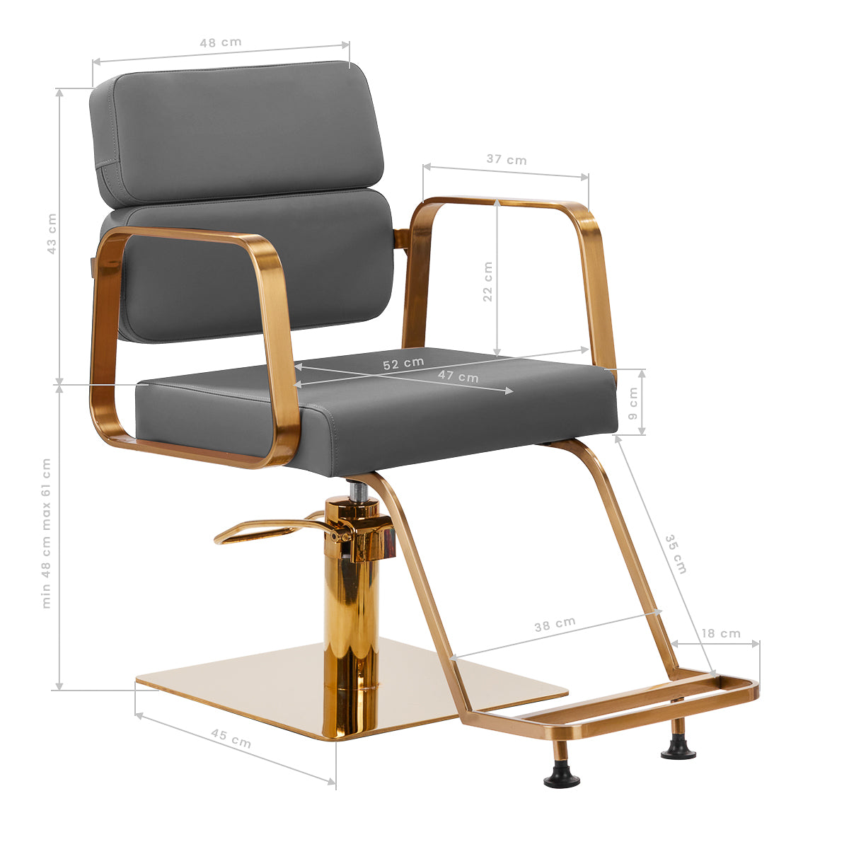 ActiveShop Gabbiano Friseurstuhl Porto goldgrau