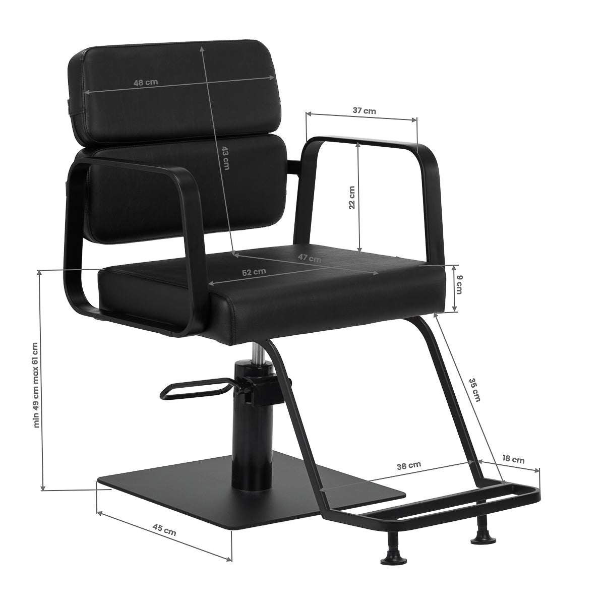 ActiveShop Gabbiano Friseurstuhl Porto schwarz schwarz