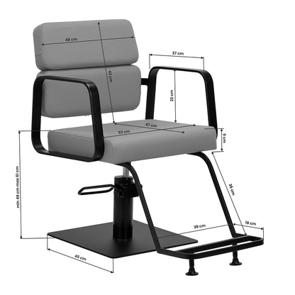 ActiveShop Gabbiano Friseurstuhl Porto schwarz grau