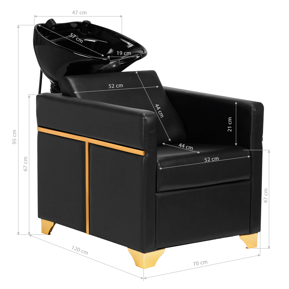 ActiveShop Gabbiano Hundewaschanlage Toledo Gold Schwarz / Schwarz