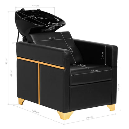 ActiveShop Gabbiano Hundewaschanlage Toledo Gold Schwarz / Schwarz