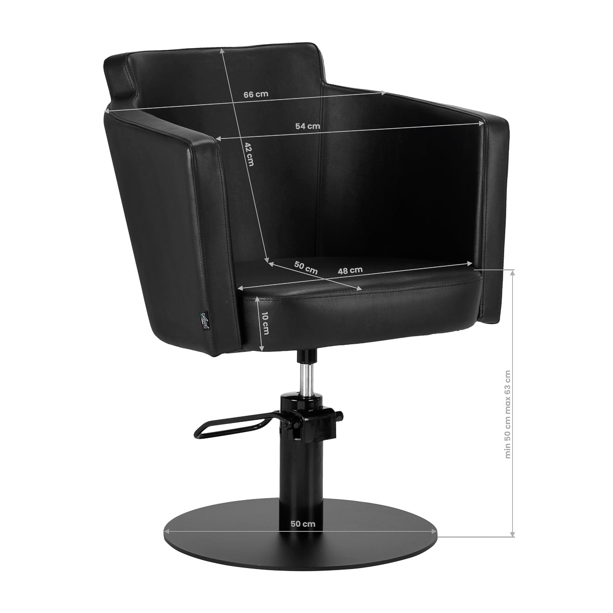 ActiveShop Gabbiano Friseurstuhl Roma Square schwarz