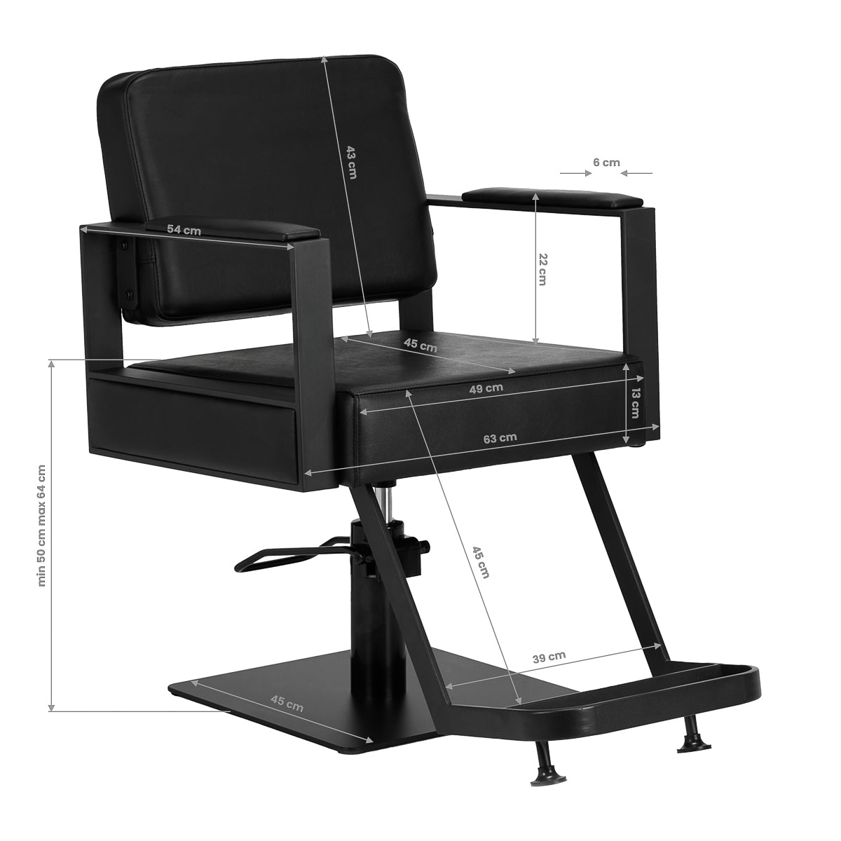 ActiveShop Gabbiano Friseurstuhl Modena schwarz