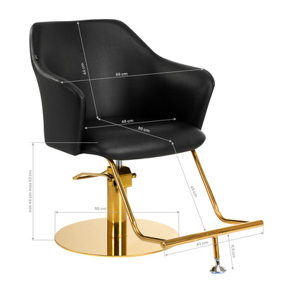 ActiveShop Gabbiano Friseurstuhl Marbella Gold Schwarz
