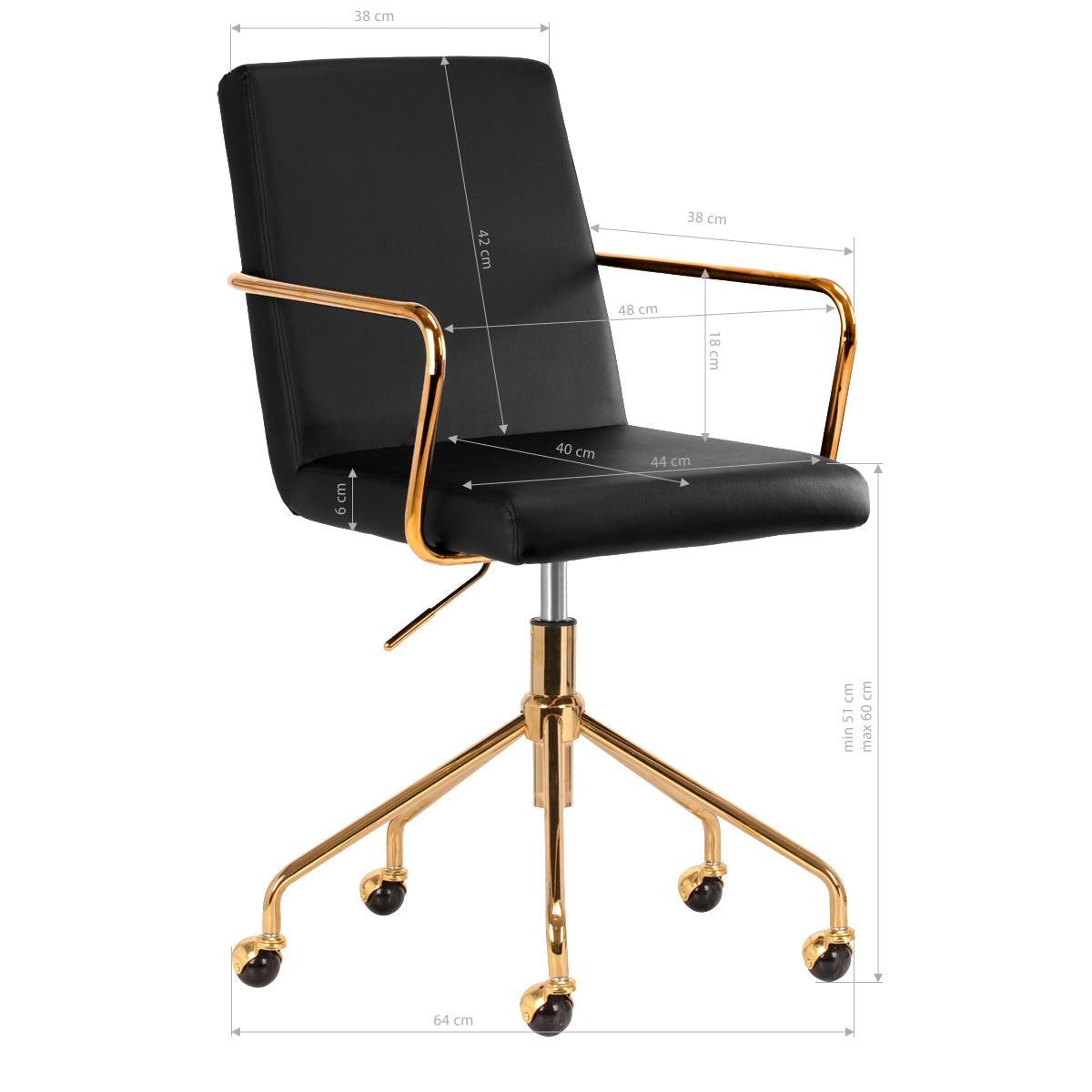 ActiveShop Kosmetikstuhl QS-OF211G gold schwarz