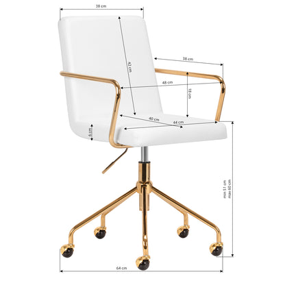 ActiveShop Kosmetikstuhl QS-OF211G goldweiß