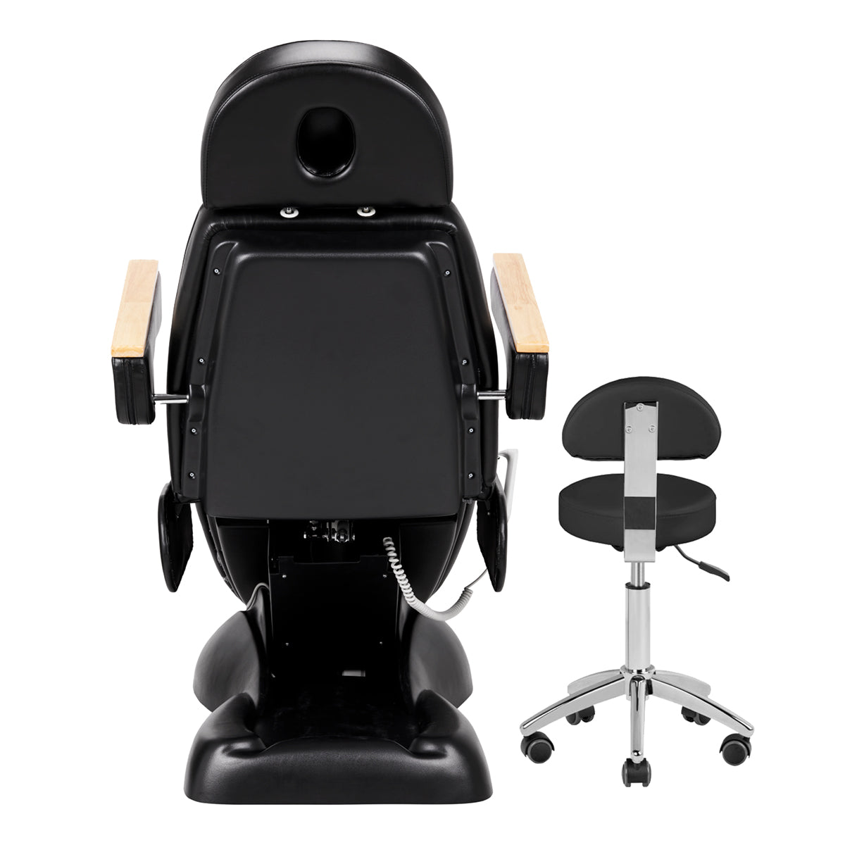 ActiveShop Elektrischer Kosmetikstuhl SILLON Lux 273b + Hocker 304 schwarz