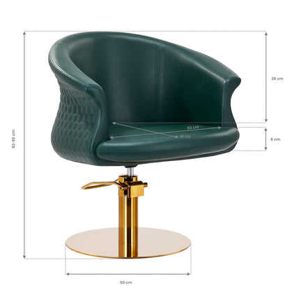 ActiveShop Gabbiano Friseurstuhl Versailles Gold Flaschengrün