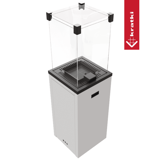 Kratki PATIO SLIM WEISS GAS HEIZUNG + BIO KAMIN