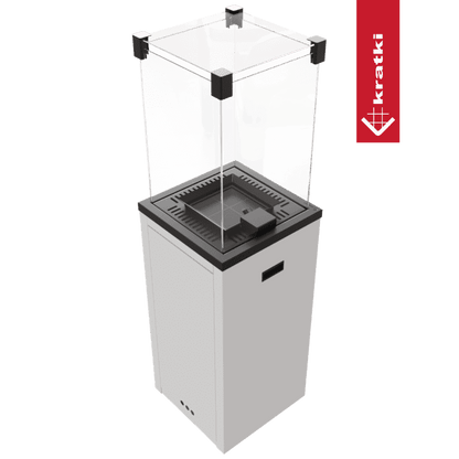 Kratki PATIO SLIM WEISS GAS HEIZUNG + BIO KAMIN
