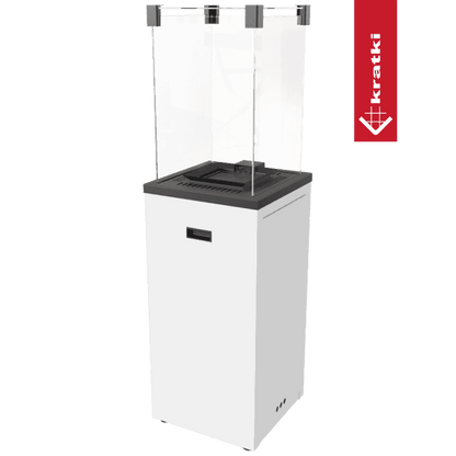 Kratki PATIO SLIM WEISS GAS HEIZUNG + BIO KAMIN