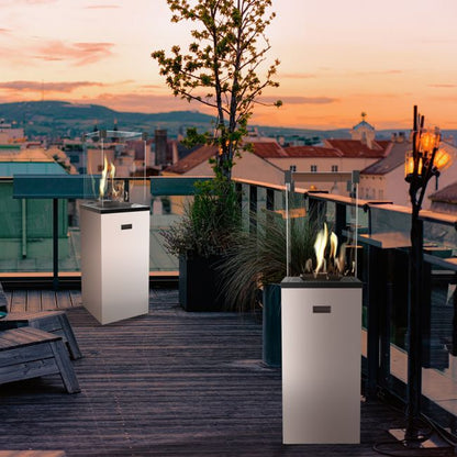 Kratki PATIO SLIM WEISS GAS HEIZUNG + BIO KAMIN