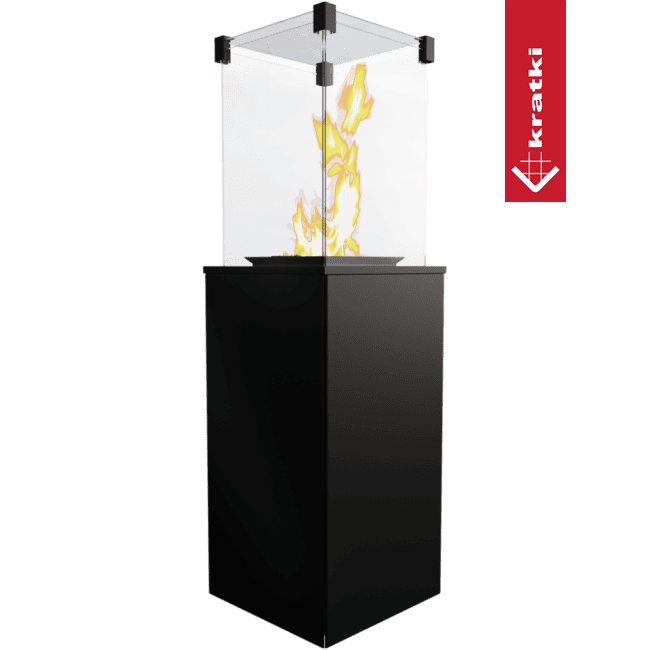Kratki PATIO MINI GAS HEIZUNG SCHWARZ + BIOKAMIN