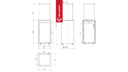 Kratki PATIO MINI GAS HEIZUNG SCHWARZ + BIOKAMIN