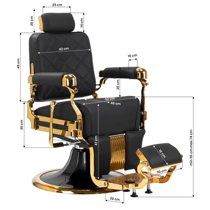 ActiveShop Gabbiano Friseurstuhl Leonardo Gold Schwarz