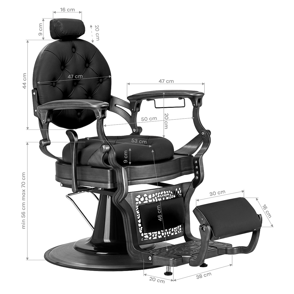 ActiveShop Gabbiano Barbersessel Niccolo schwarz