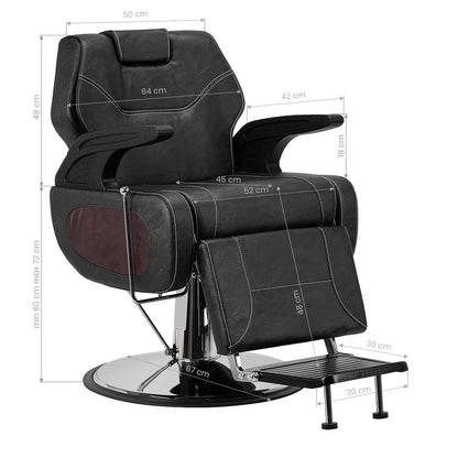 ActiveShop Gabbiano Friseurstuhl Dallas schwarz