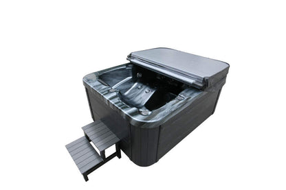 Home Deluxe Outdoor Whirlpool BLACK MARBLE - Mit Treppe und Thermoabdeckung