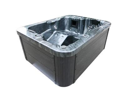 Home Deluxe Outdoor Whirlpool BLACK MARBLE - Mit Treppe und Thermoabdeckung