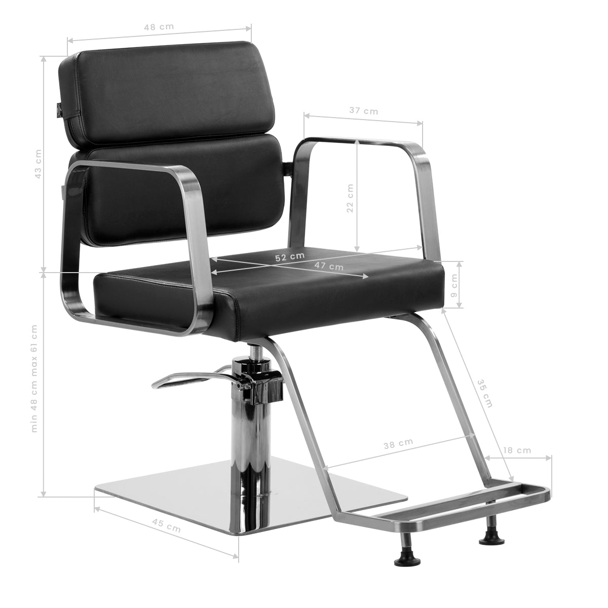 ActiveShop Gabbiano Friseurstuhl Porto schwarz
