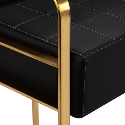 ActiveShop Gabbiano Sofa für die Wartezone Avila Gold Schwarz