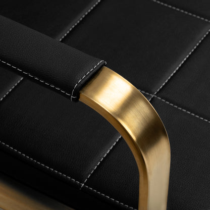 ActiveShop Gabbiano Sofa für die Wartezone Avila Gold Schwarz
