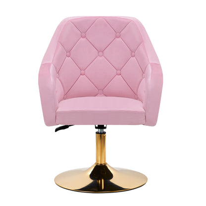 ActiveShop 4Rico Drehstuhl QS-BL14G Samt rosa