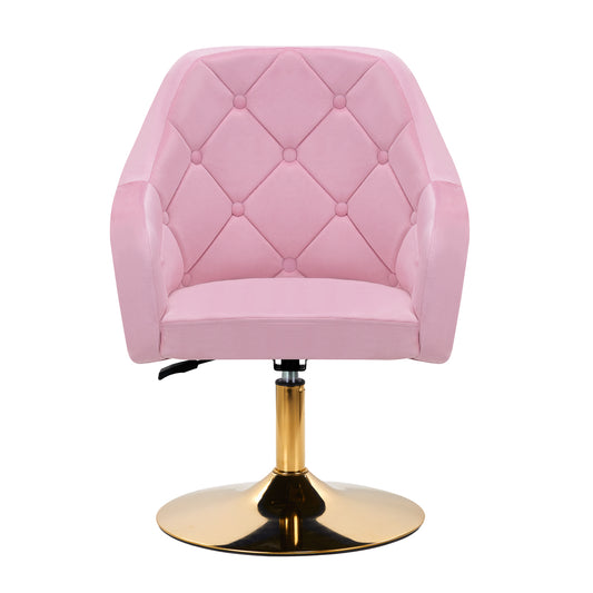 ActiveShop 4Rico Drehstuhl QS-BL14G Samt rosa