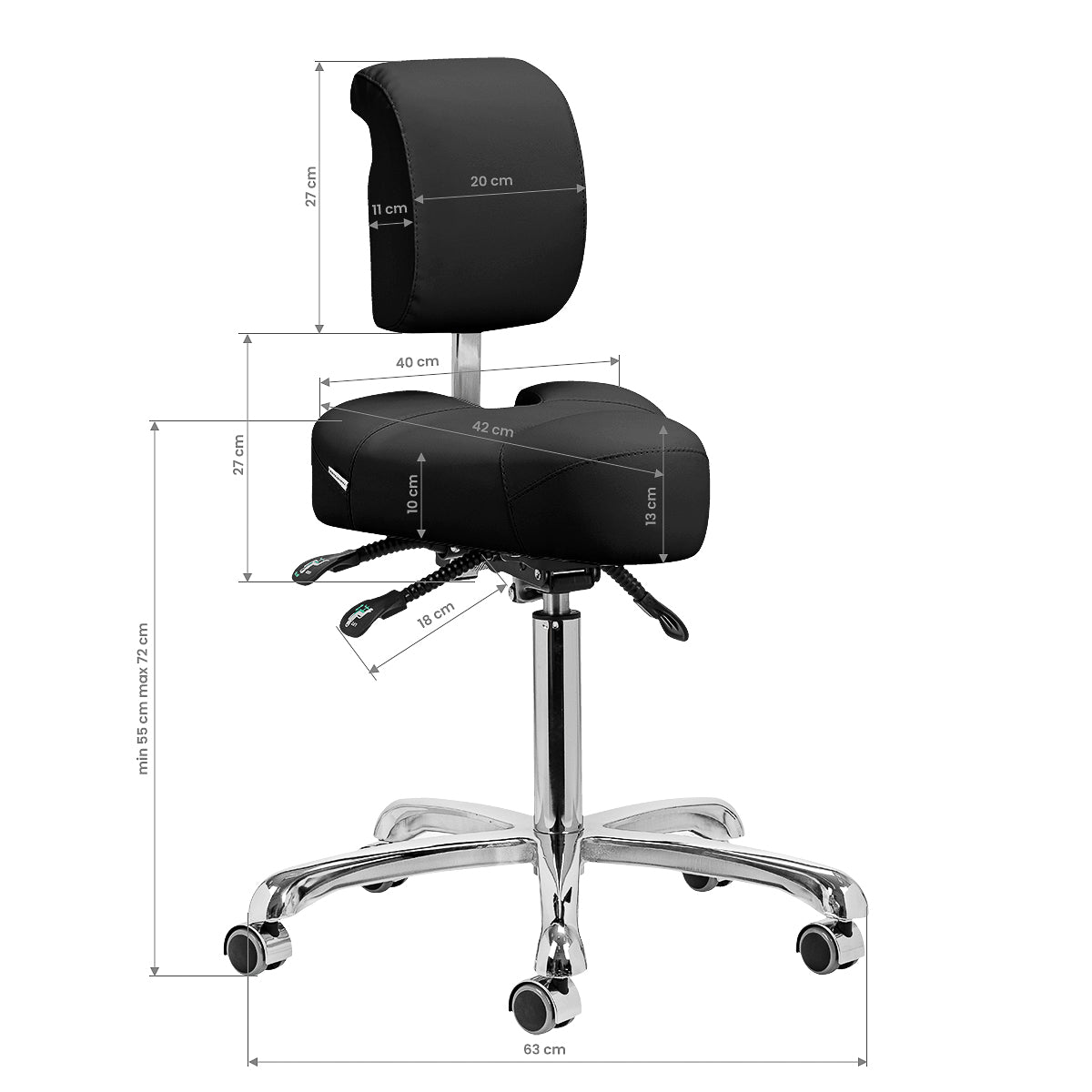ActiveShop Podologischer Hocker 1005 Giovanni schwarz
