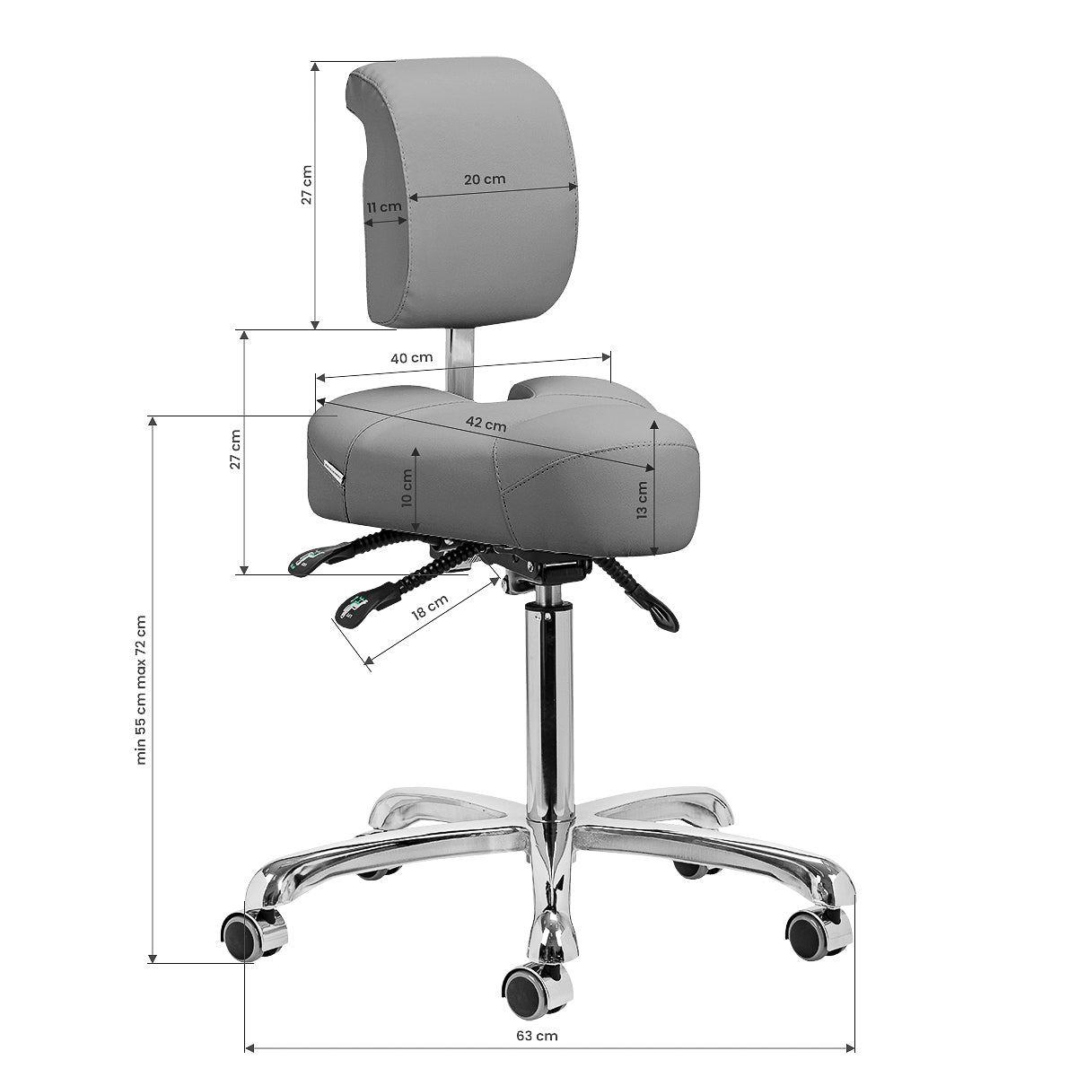 ActiveShop Podologischer Hocker 1005 Giovanni grau