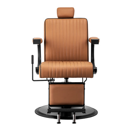 ActiveShop Gabbiano Friseurstuhl Visionerio hellbraun schwarzer Rahmen