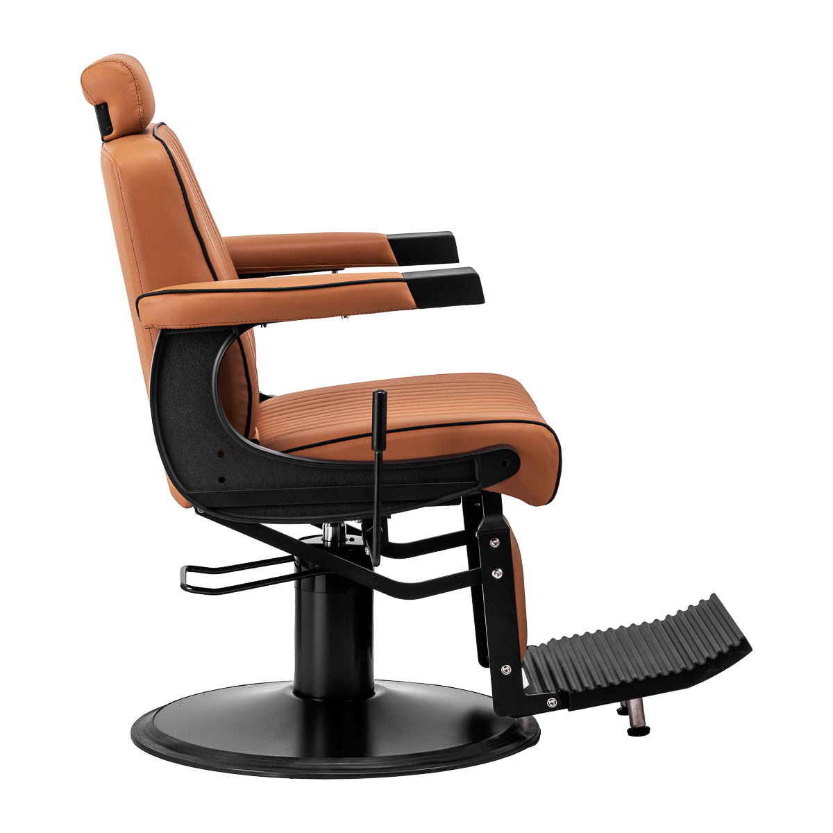 ActiveShop Gabbiano Friseurstuhl Visionerio hellbraun schwarzer Rahmen