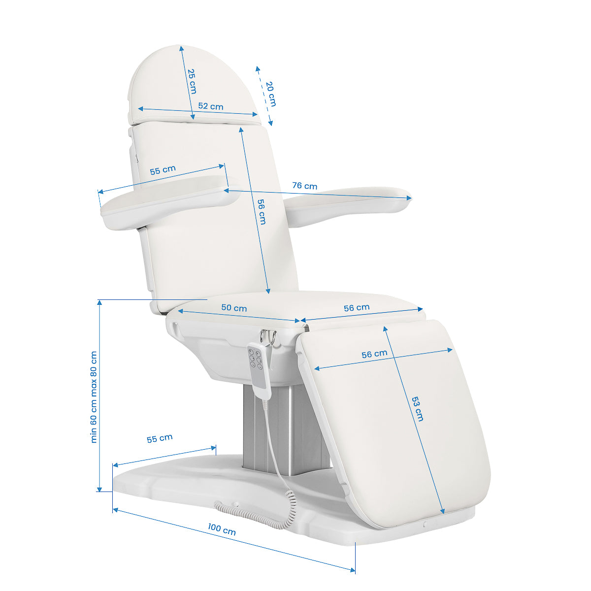 ActiveShop Elektrischer Kosmetikstuhl SILLON Eclipse 3 Motor weiß